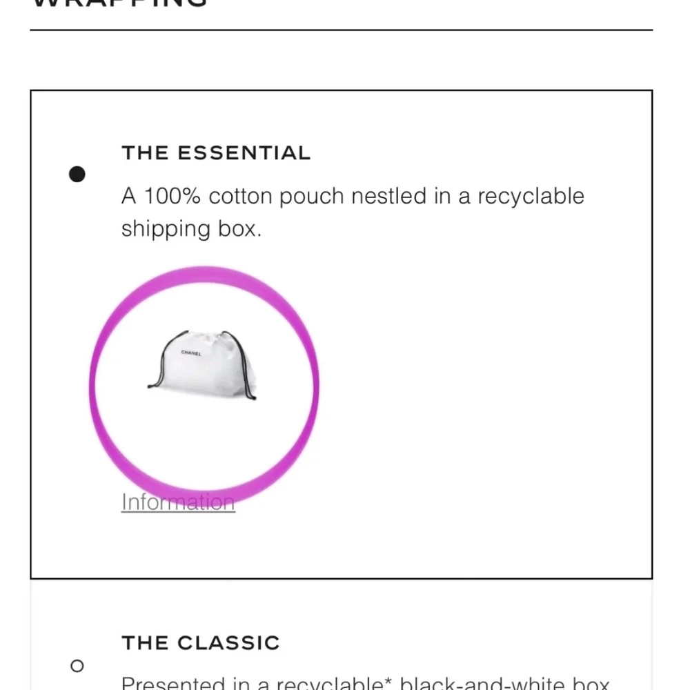 CHANEL Beauty MEDIUM Organic Cotton Drawstring Dust Bag 12"x7"x5" NEW AUTHENTIC - Picture 7 of 7